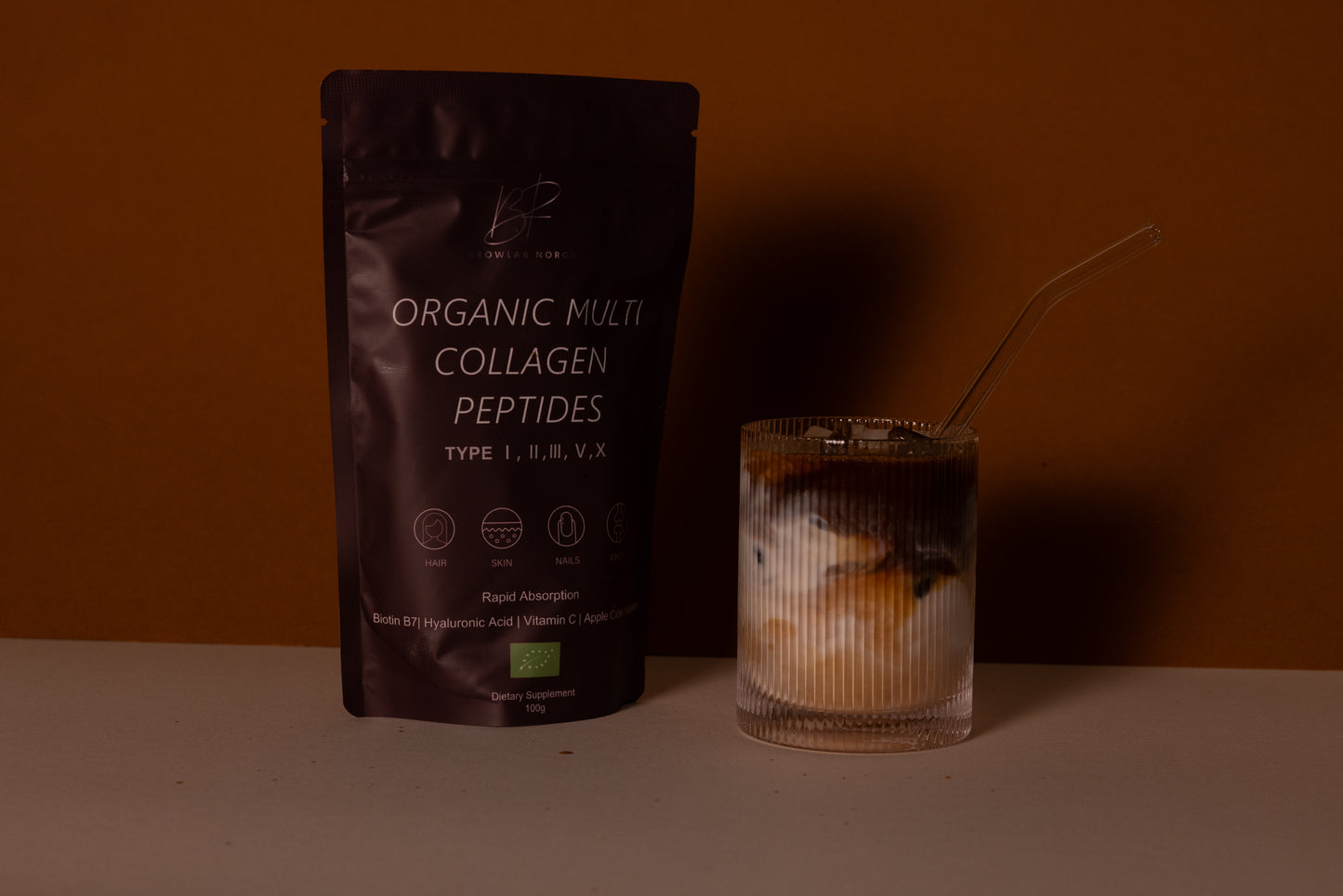 Browlab Norge – Organic Multi Collagen Peptides (100 g)